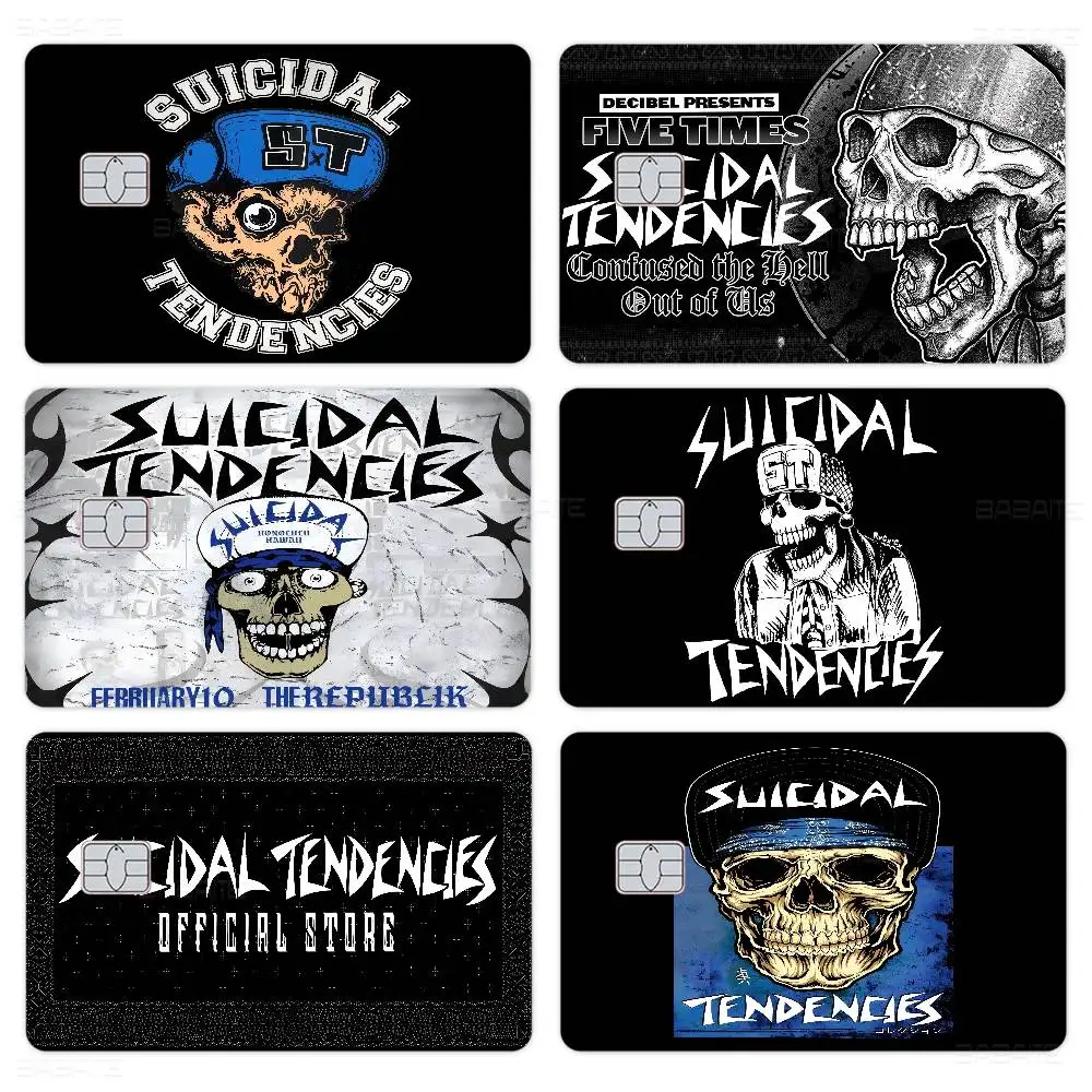 S-مولات الانتحارية الثقيلة روك باند أنماط مختلفة بوكر ملصق فيلم الشريط الجلد لبطاقة الائتمان بطاقة الخصم رقاقة كبيرة #4