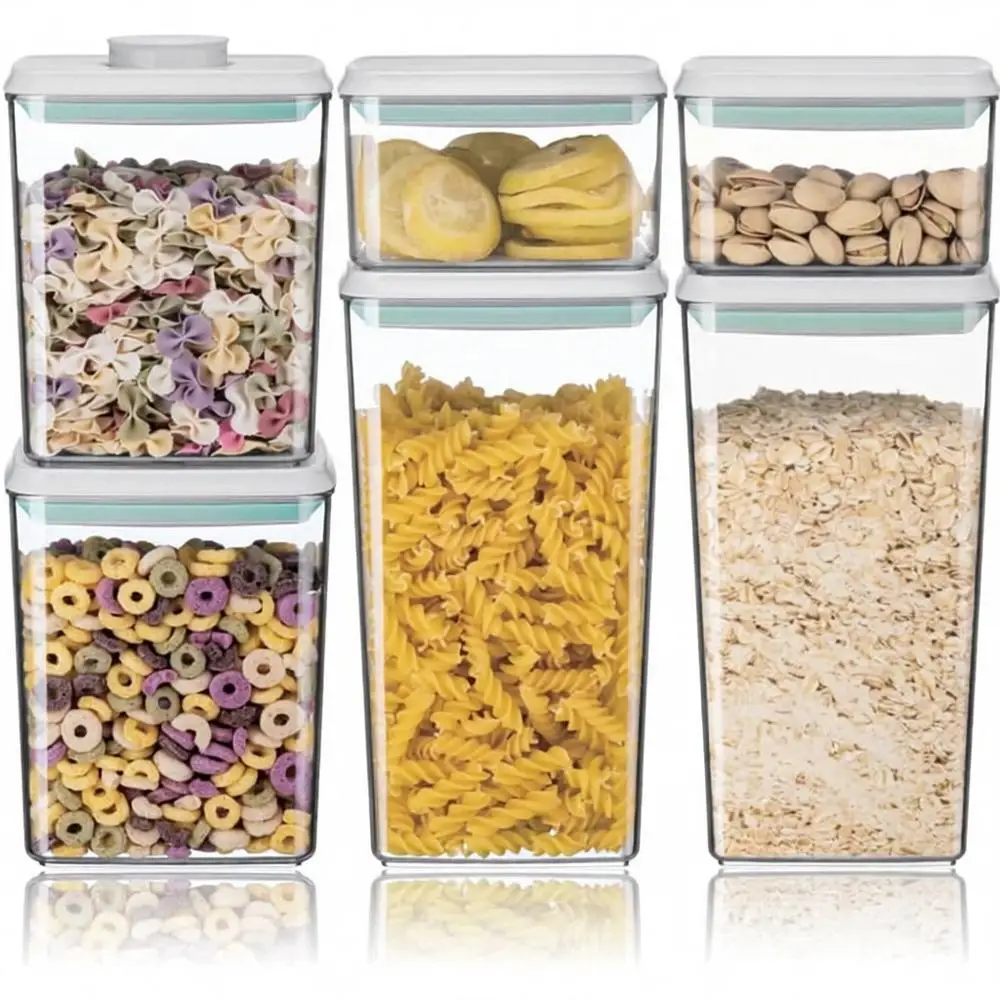 

Airtight Food Storage Container Sets, 6-Piece, BPA-Free, Stackable, Kitchen Pantry Organization, Cereal & Flour Containers, 0.5,