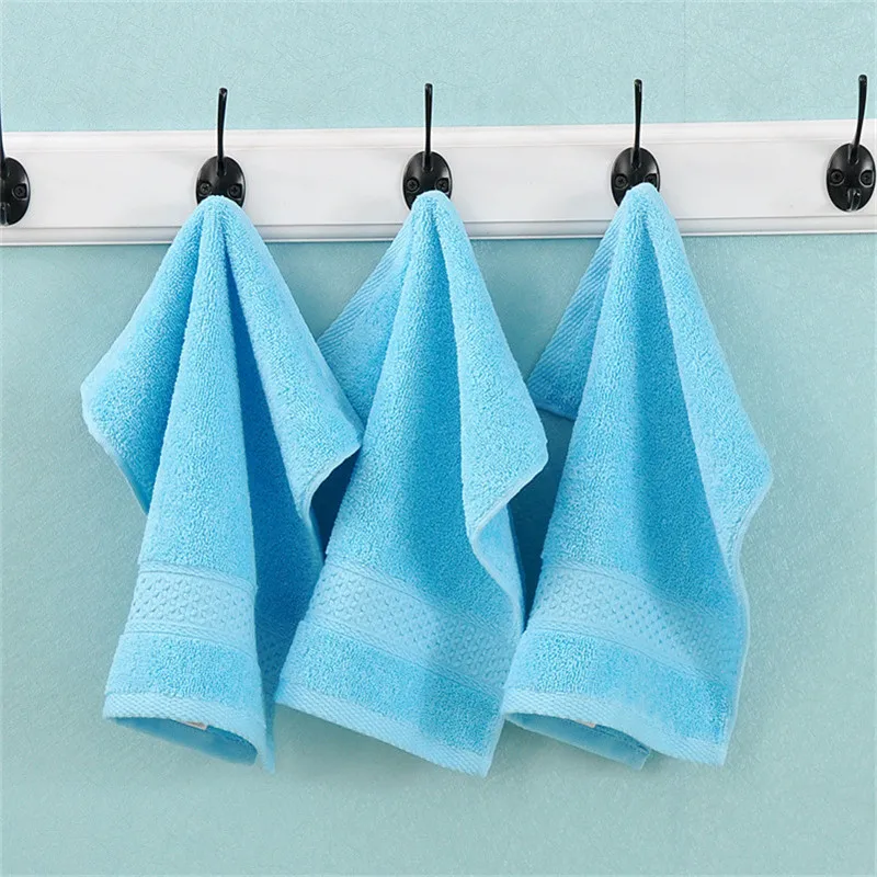 3Pcs/Set 34x34cm Solid Color Terry Cotton Home Washcloth Face Towels 17 Colors Household Cotton Face Towel