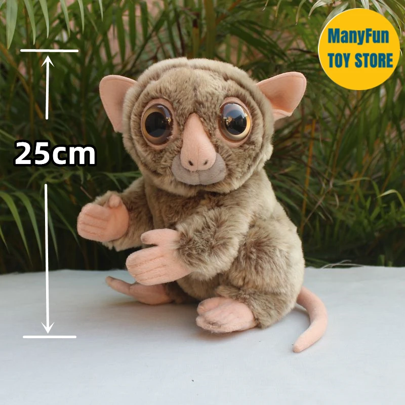 Slender Loris Plush Toy Wide-eyed Tarsier Plushie Loris Monkey Peluche Lifelike Stuffed Animals Simulation Doll Kawai Toy Gifts