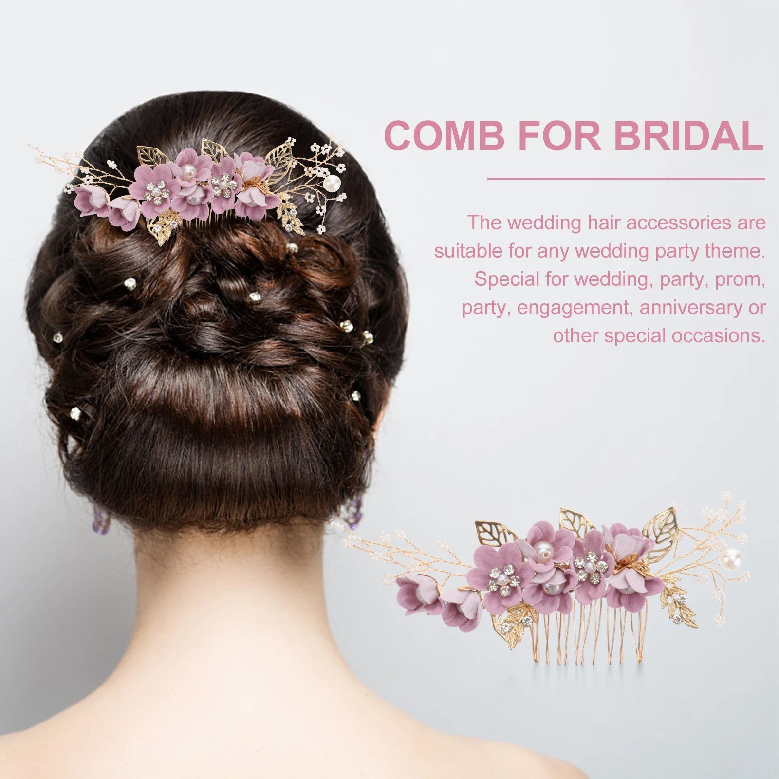 

Bridal Hair Comb Crystal Wedding Accessories Unique Beauty Engagement Anniversary Party Prom Flower Girls Bridesmaid