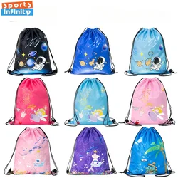 Children's Swimming Bag Waterproof Fashion Cartoon Printed Beach Bag Girls and Boys Oxford Cloth Backpack Gym Bag Sports Bags