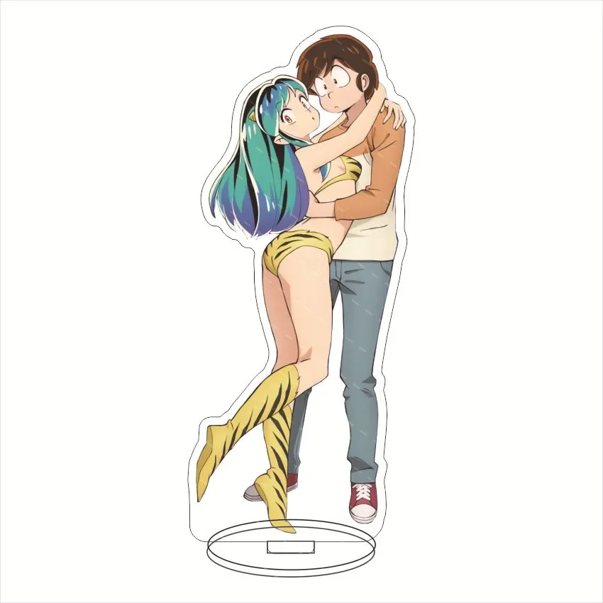 حامل أنيمي Urusei Yatsura من الأكريليك ، شخصيات نموذجية ، Moroboshi ، Ataru ، Miyake ، Shinobu ، عرض مكتب تأثيري ، مجموعة ديكور ، هدايا دعامة