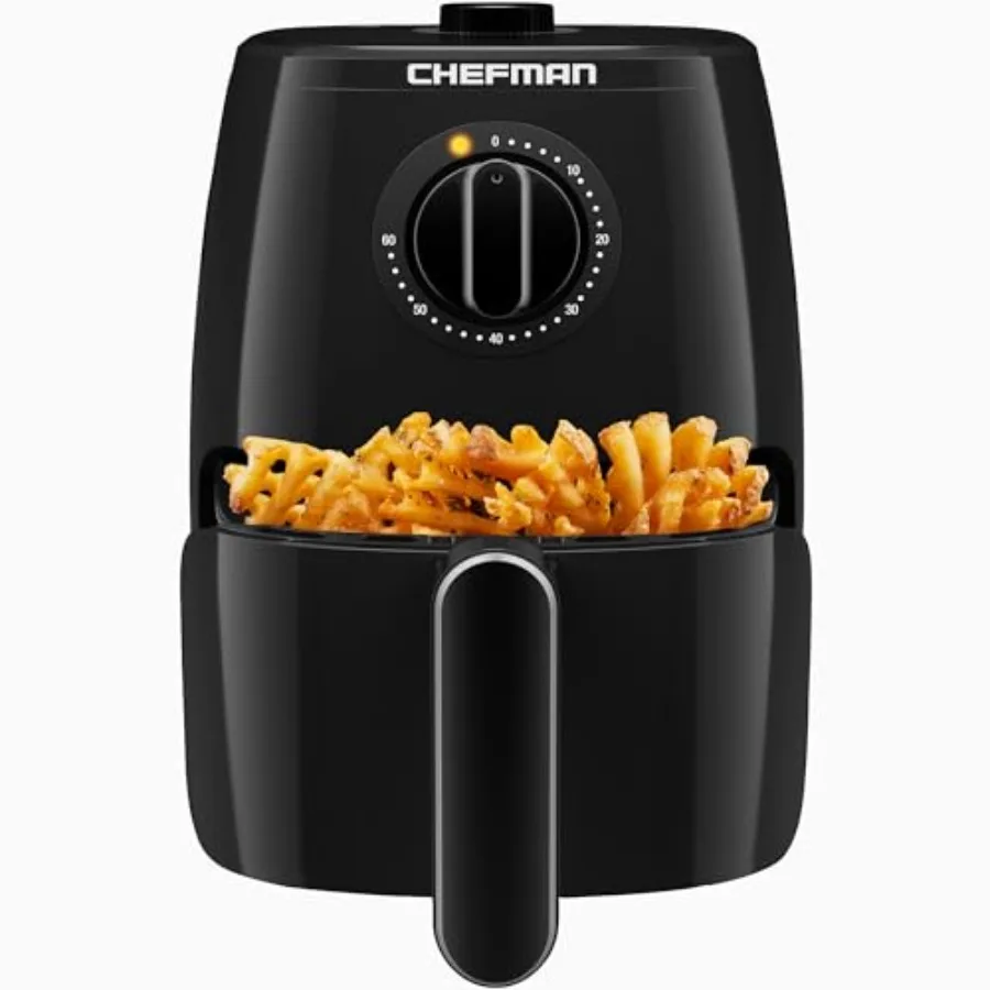 

2-Quart Air Fryer with Dishwasher Safe Basket Tray Black Healthy Cooking with Little to No Oil 60-Minute Timer Temperature Cont