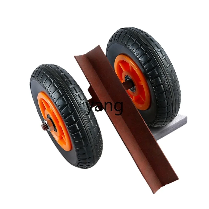 YJQ Dali Stone Handling Push Truck Iron Channel Steel Push Wheel Heavy Duty Mobile Solid Rubber Wheel