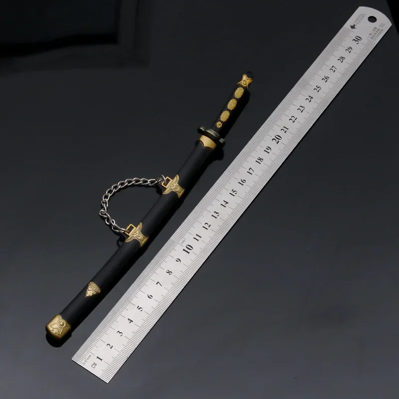 22cm/8.66in Sword & Sorcery Tsurumaru Taijutsu Alloy Sword With Sheath Katana Knife Game Peripheral Weapon Model Props Ornaments