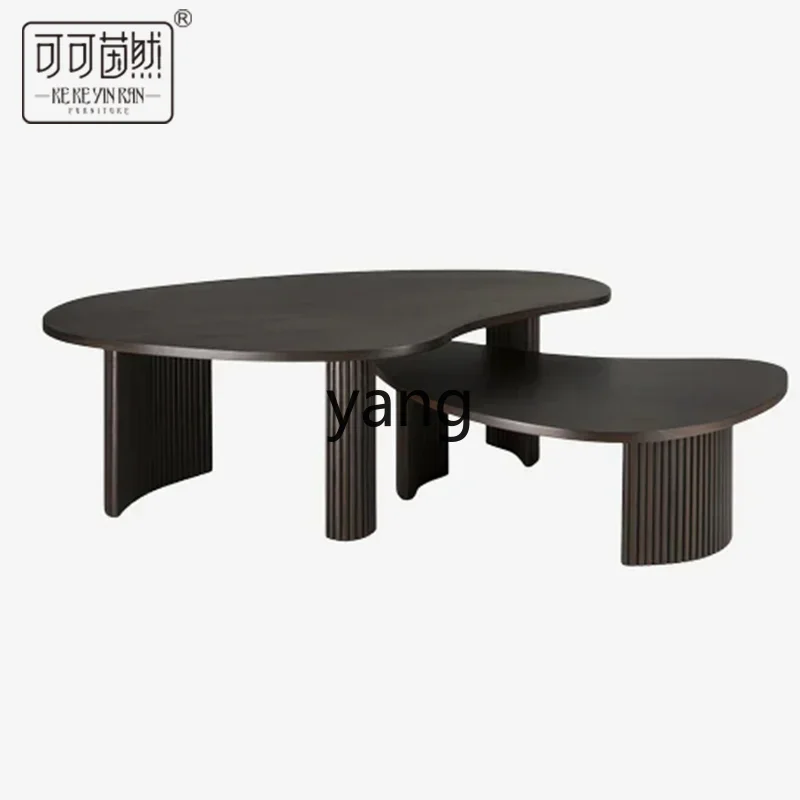 Yjq Simple Modern Irregular Solid Wood Tea Table Combination Sofa Cover Several Small Apartment Hotel