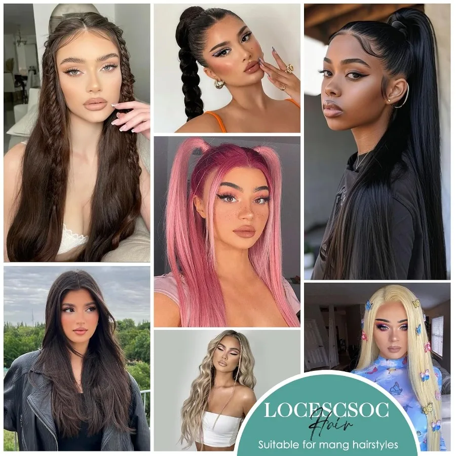 24 بوصة العظام مستقيم تجديل الشعر 150 جرام 3 حزم الأبيض ارييل ذيل حصان ملحقات أومبير لينة الشعر الاصطناعية للنساء G60 24 Inc