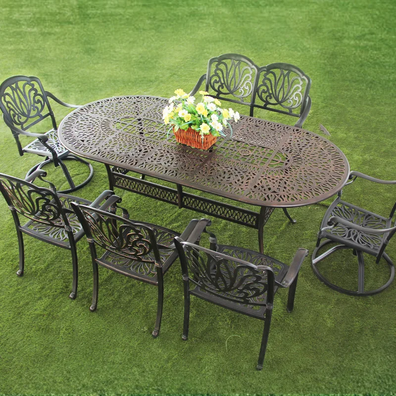 Outdoor Furniture Cast Aluminum Dining Table Set Gargen Leisuretavoli Da Giardino Patio Furniture For Bistro/Backyard