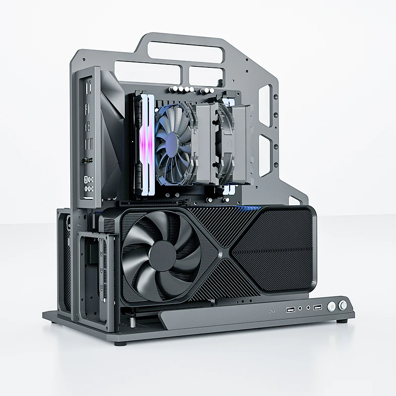Socooler SOC-AE ITX Вертикальный индивидуальный чехол для ПК «сделай сам» для RX7800 XT GPU Поддержка водяного охлаждения Паника Купить тип стойки