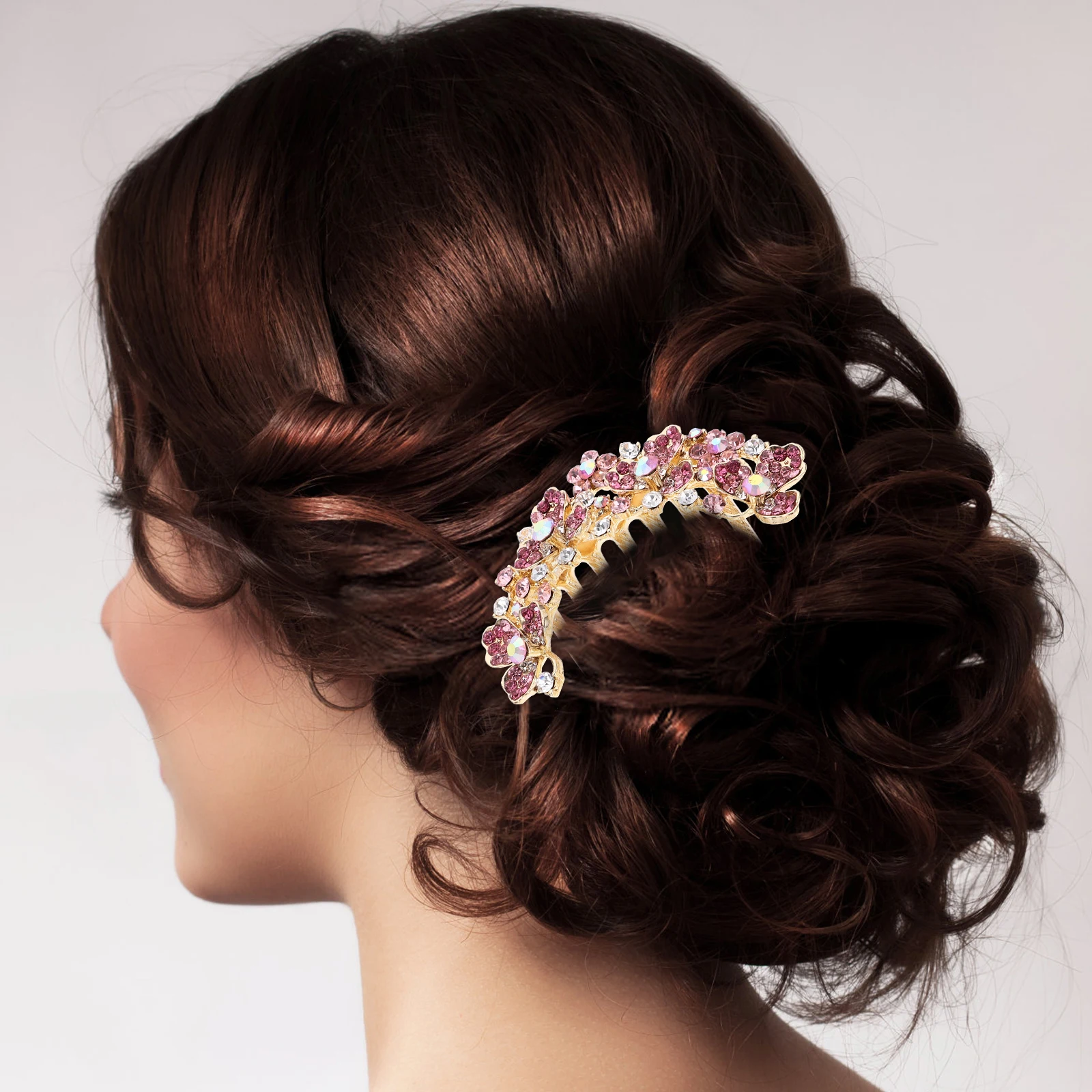 

Stainless Steel Rhinestone Hair Comb Bridal Wedding Bride Side Comb Decorative Hair Combs For Women Party Dance Photo Shoot