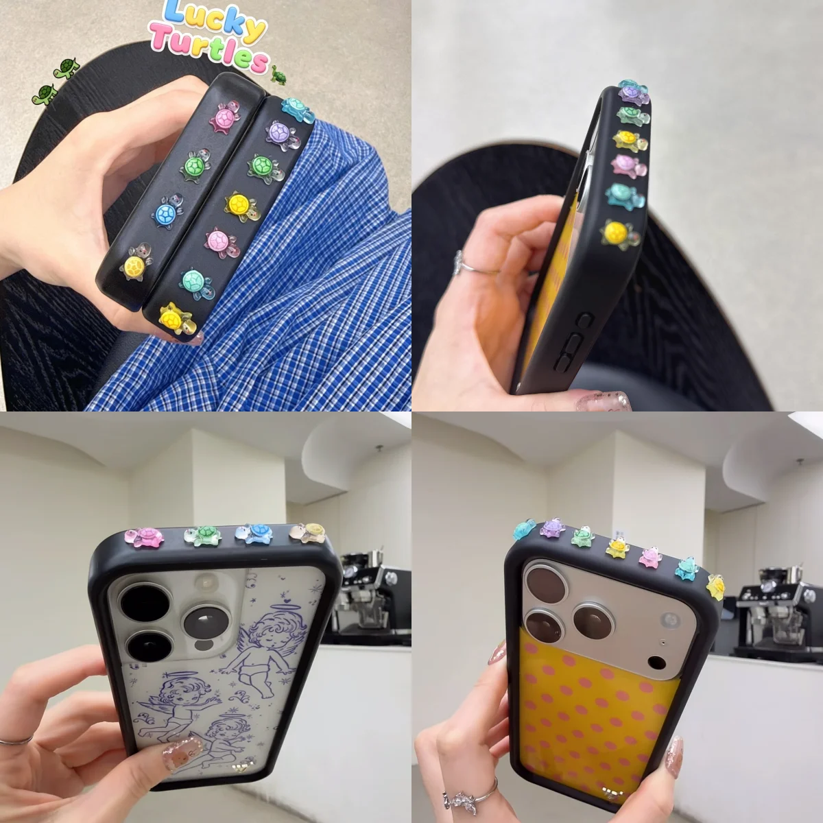 100PCS Korean Lucky Turtle Phone Case Decoration Figurines DIY Crafts Decor Accessories Nail Stickers Decorative Stickers Design