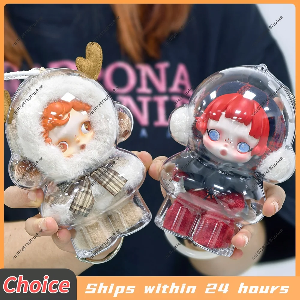 1-5PCS For Skull Panda Protective Acrylic Storage Case for Plush Dolls Display Bag No Doll Transparent Portable Organizer Box ﻿