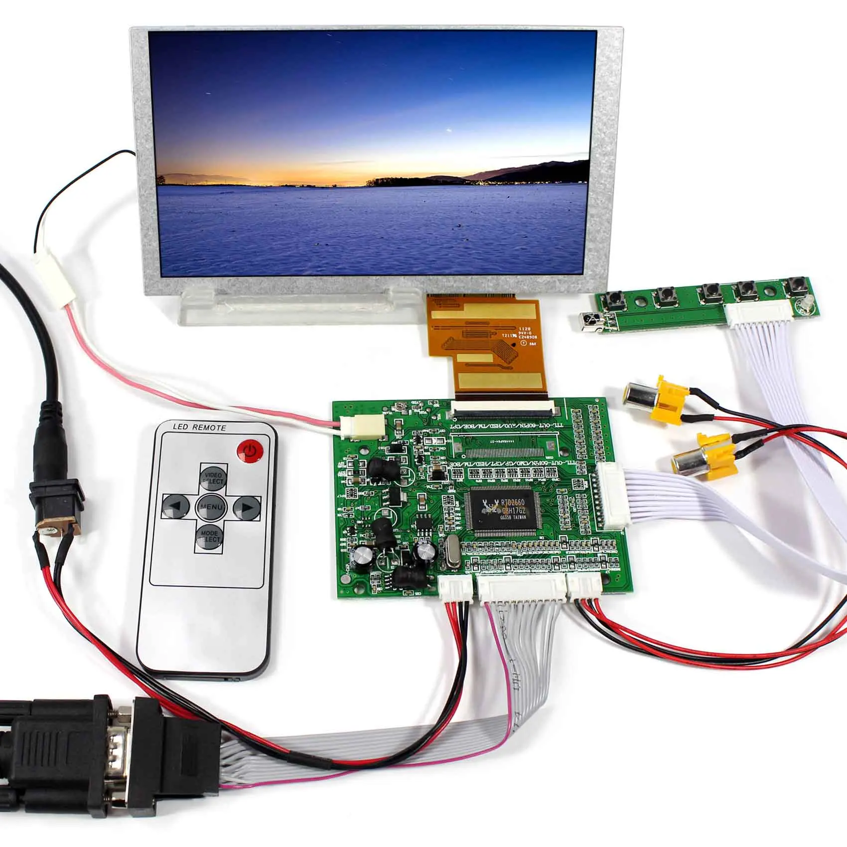 

VGA 2AV Reversing LCD Driver Board 6.2" HSD062IDW1 800×480 LCD Display