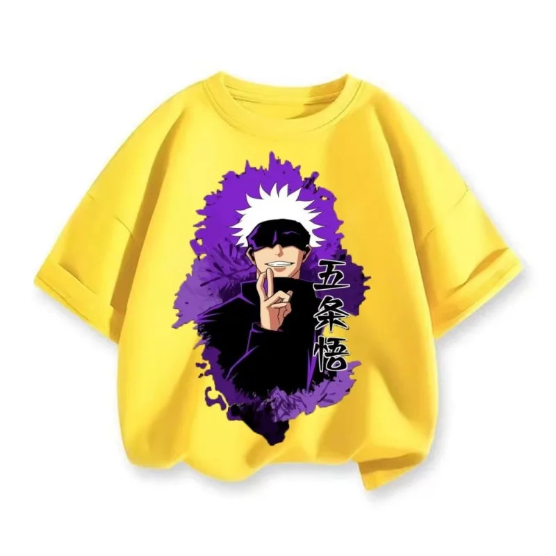 تي شيرت Spell Return Battle مطبوع عليه رسوم كرتونية بأكمام قصيرة من نسيج القطن، بلوزة فضفاضة مناسبة للأطفال الأولاد والبنات #2