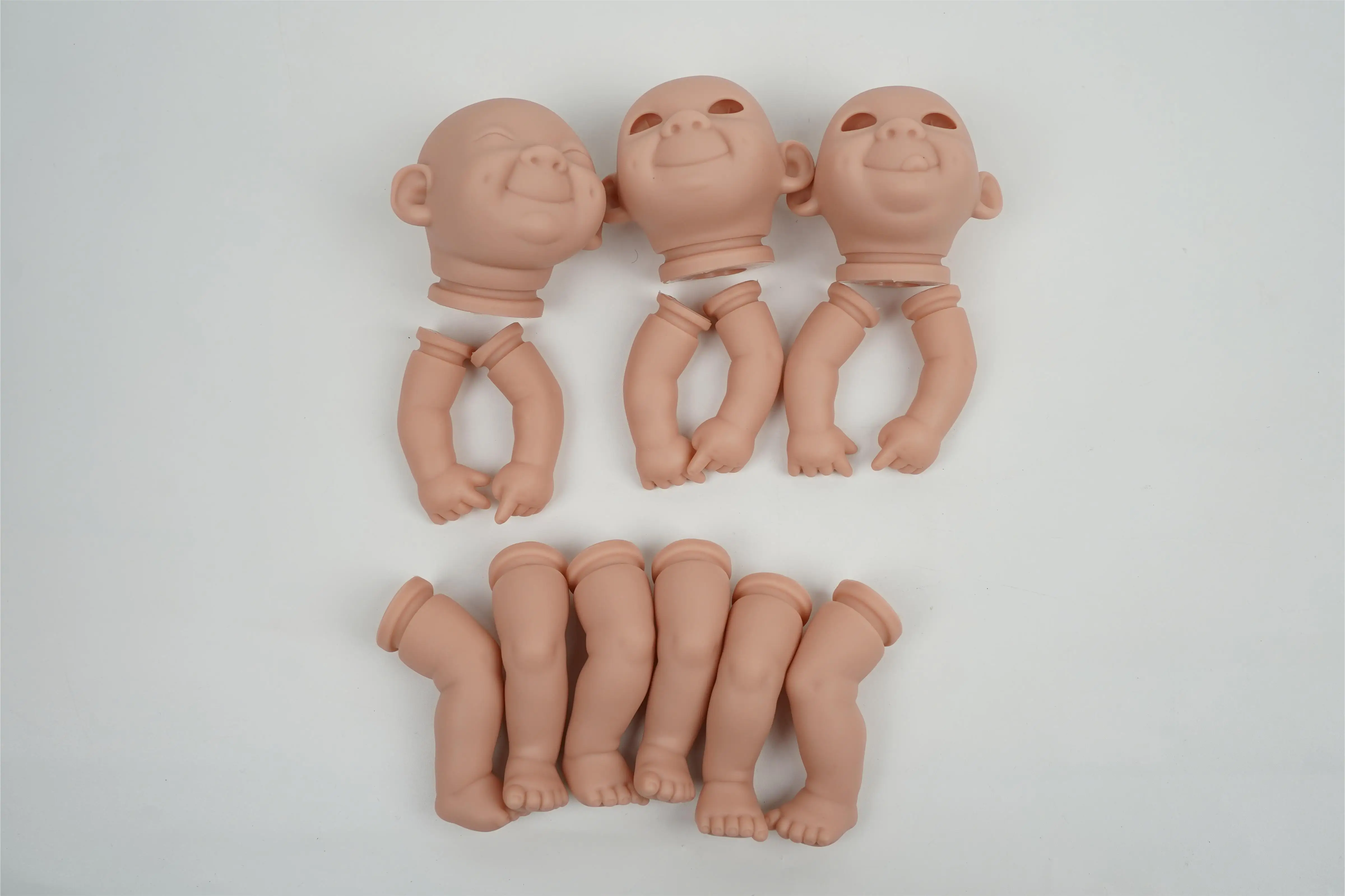 10-12 inch Mini Reborn Doll Kit  3 pieces Mini Triplet Unfinished Doll Parts with Body and eyes
