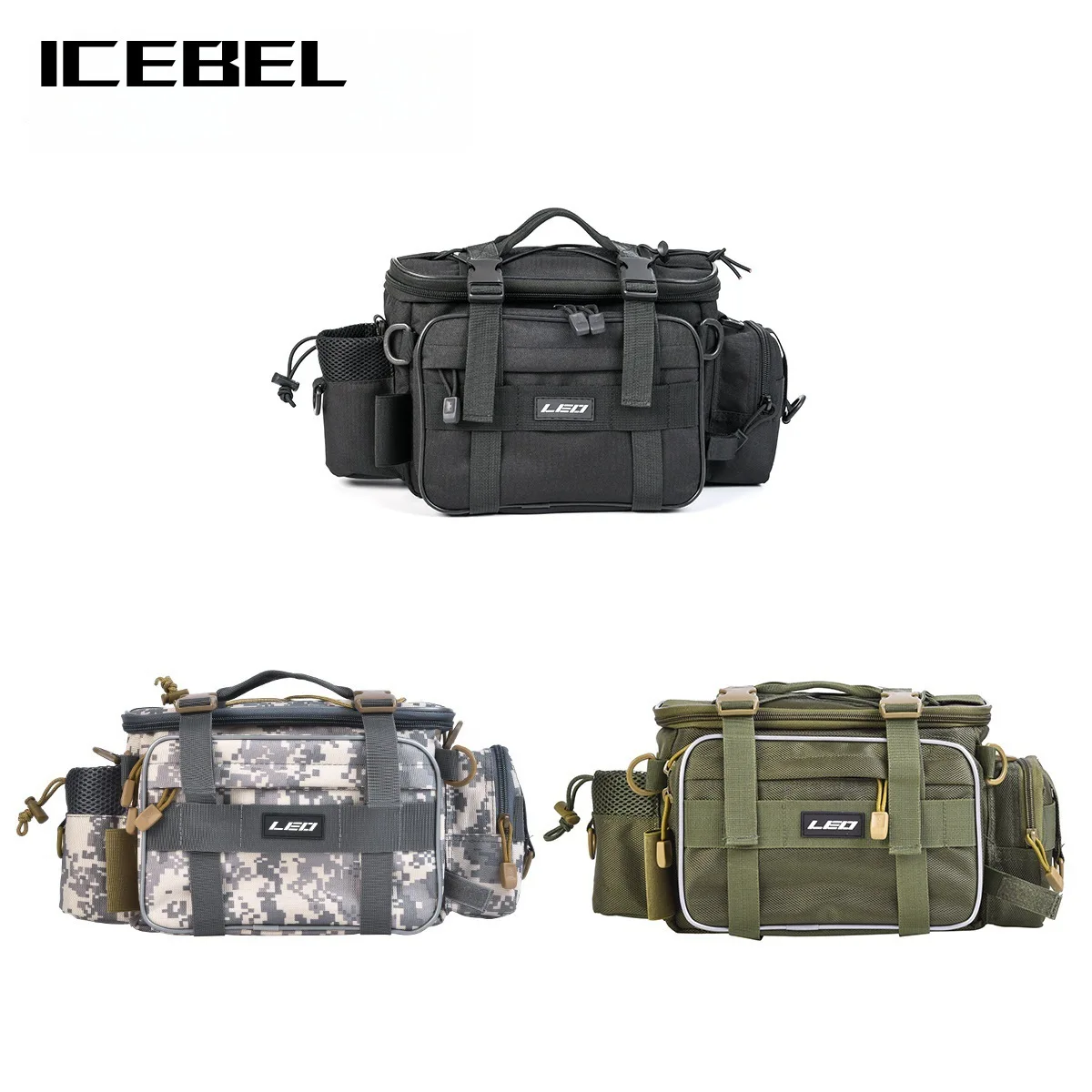 ICEBEL Versatile Lure Fishing Tackle Backpack, with Lure Storage & Photography Gear Pouch, 41x17x20cm Outdoor Utility