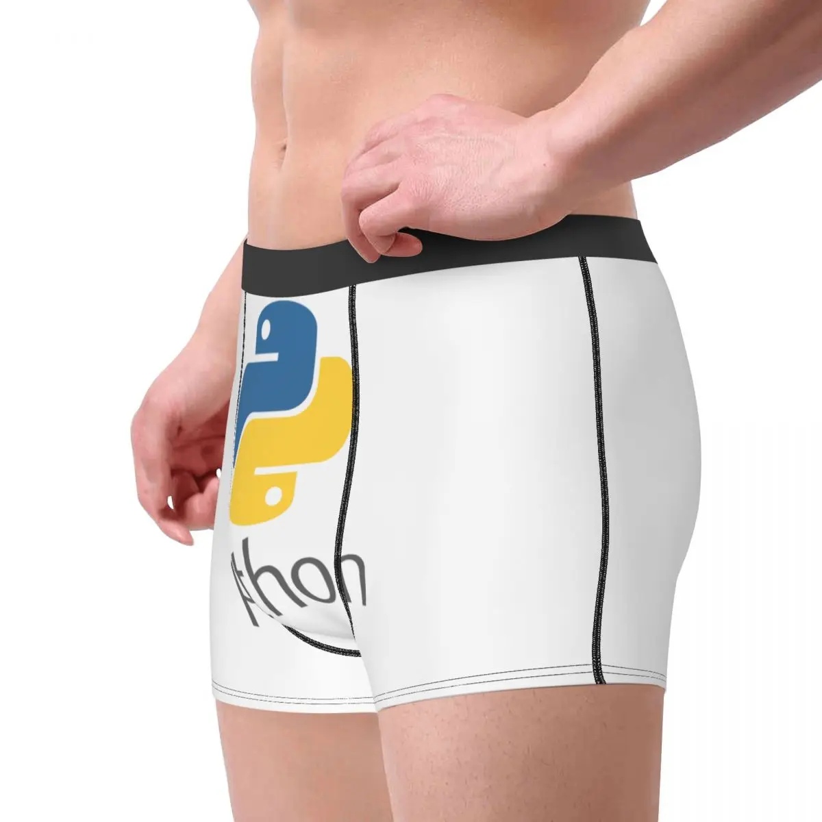 Programmer Python Symbol Boxer Shorts  Printed Computer Developer Programming Coder Underwear Panties Briefs Stretch Underpants