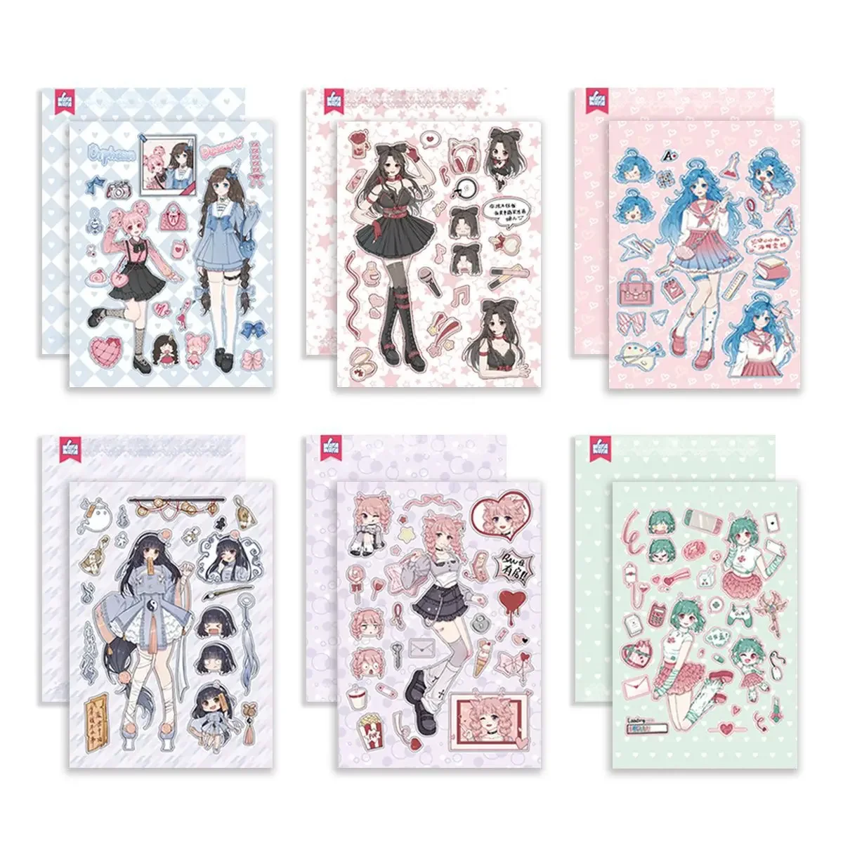 Cute Girl Sticker Handbook Original Character Sticker Diy Mobile Phone Case Decoration