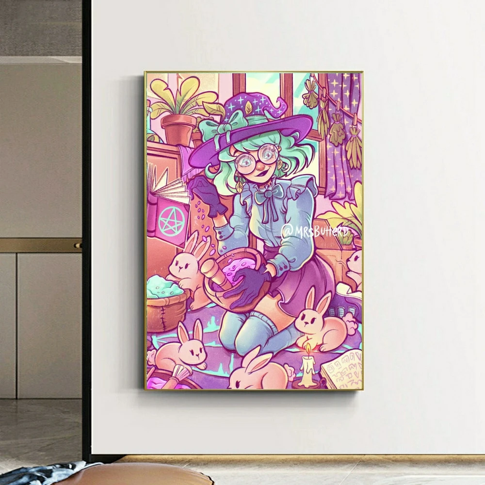 Witch Colorful Girl 5D DIY Art Diamond Painting Cross Stitch Mosaic Embroidery Element Crafts Kids Room Decor Sale Set Gift
