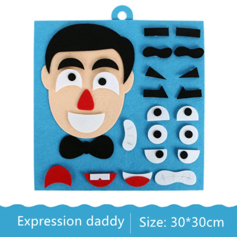 30CM*30CM DIY Toys Emotion Change Puzzle Toys Creative Facial Expression Kids Learning Educational Toys For Children Funny Set