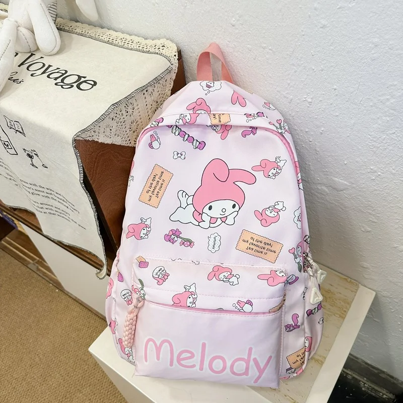 Sanrio Hello Kitty Student Schoolbag, grande capacidade, almofada de ombro, desenhos animados bonitos, mochila impermeável, novo