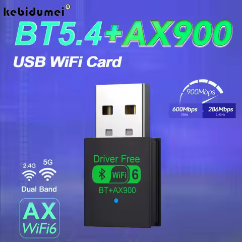 WiFi 6 AX900 Bluetooth 5.4 WiFi USB Adapter Wireless Network Card 2.4G&amp;5GHz Wi-Fi Antenna USB For PC/Laptop Win10/11 Driver Free