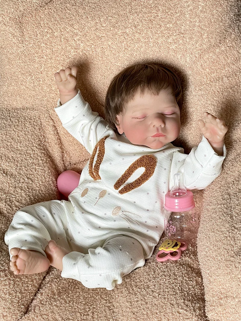 Cokela 20 cali/50 cm Realna lalka niemowlęca Realny miękki dotyk Realistyczna silikonowa lalka Reborn z ręcznie wplątowaną sztuczną h