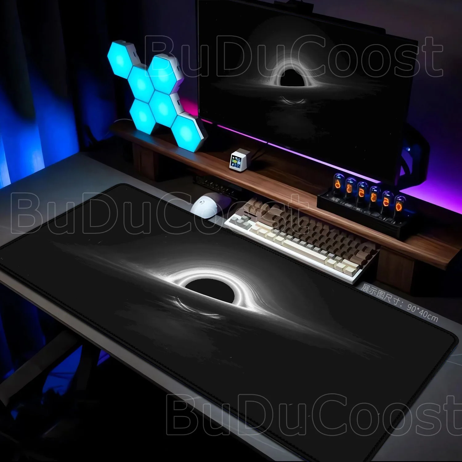 Tapis de souris à trou noir cosmique, impression HD, 900x400mm, grand ordinateur de bureau, PC, XXL, pour ordinateur portable, clavier, accessoires
