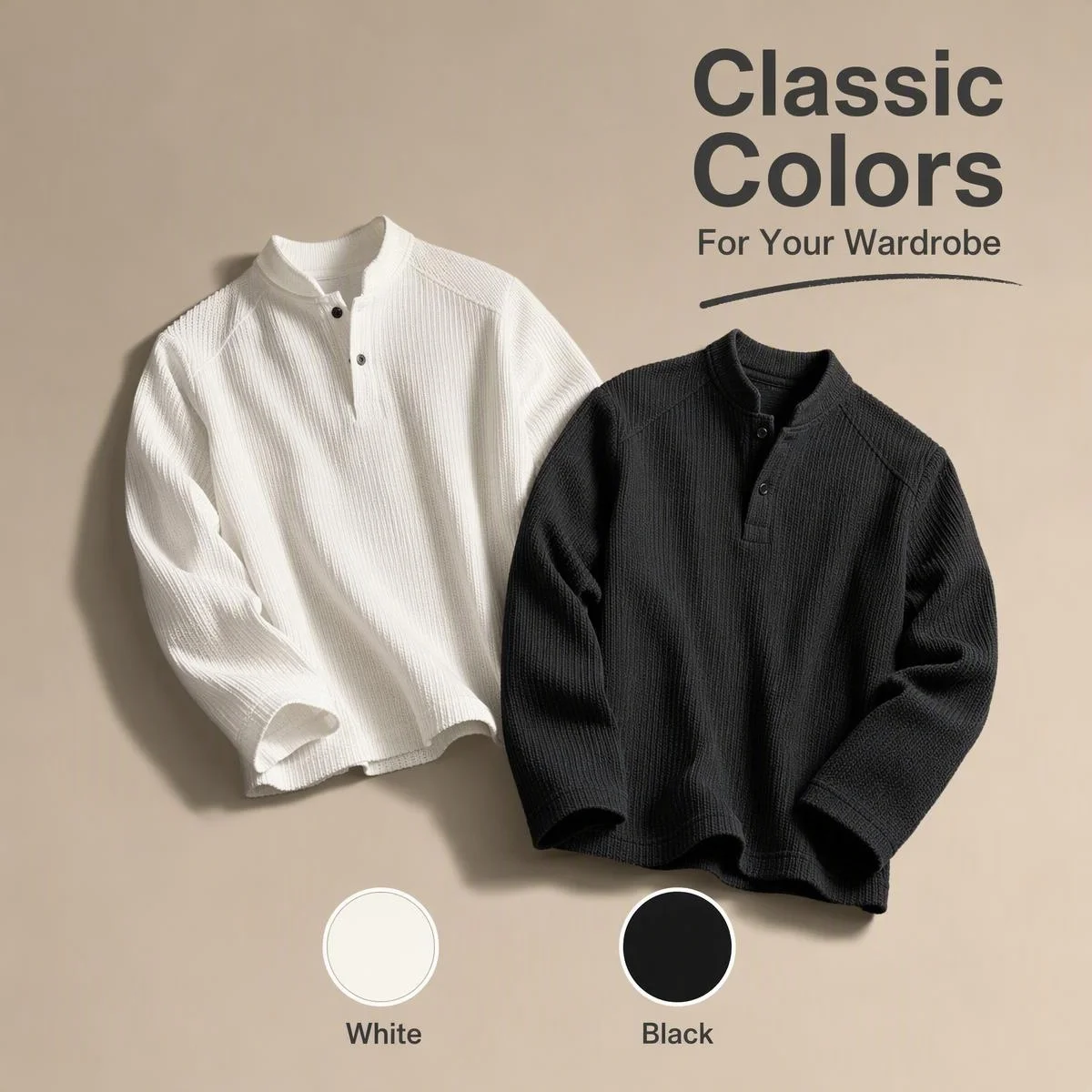 Men's Crew Neck Sweatshirt, Winter New Fleece Lined Loose Plus Size Long Sleeve Warm Pullover Tops for Men