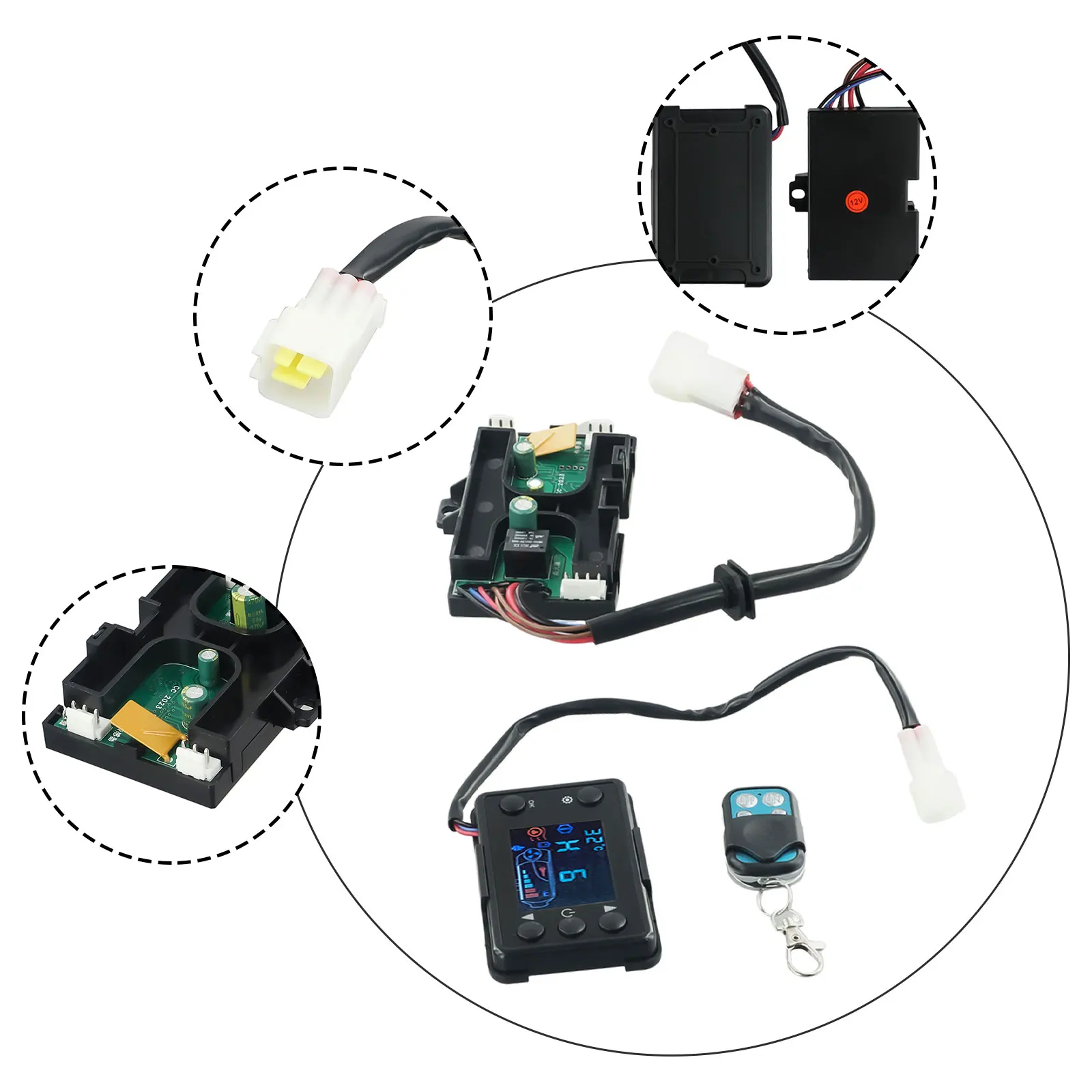 

Air Diesel Heater Control Package Featuring LCD Remote Transmitter Switch and Motherboard for 3KW 5KW 8KW 12V 24V Setup