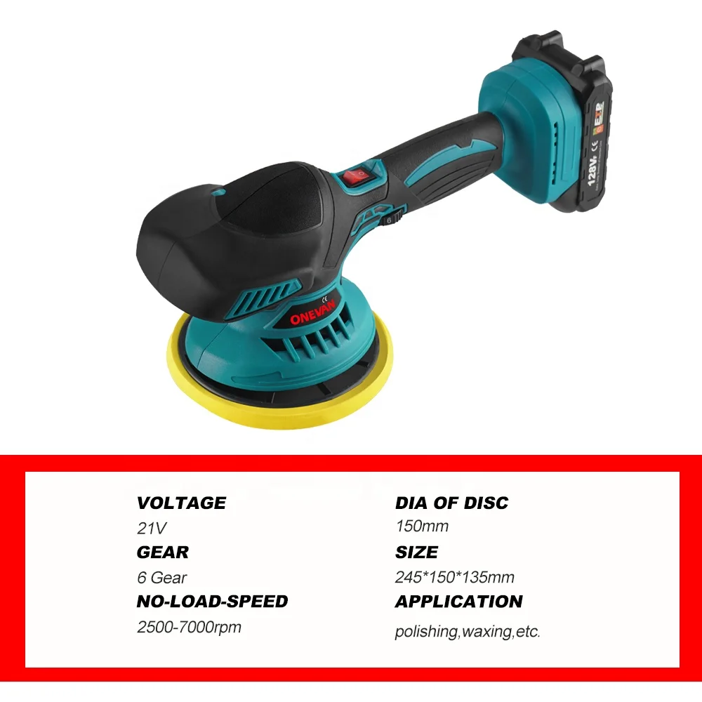 

21V Electric Car Polisher Cordless Automotive Polisher 7000rpm Adjustable Wireless Car Polisher for Battery Polish Car