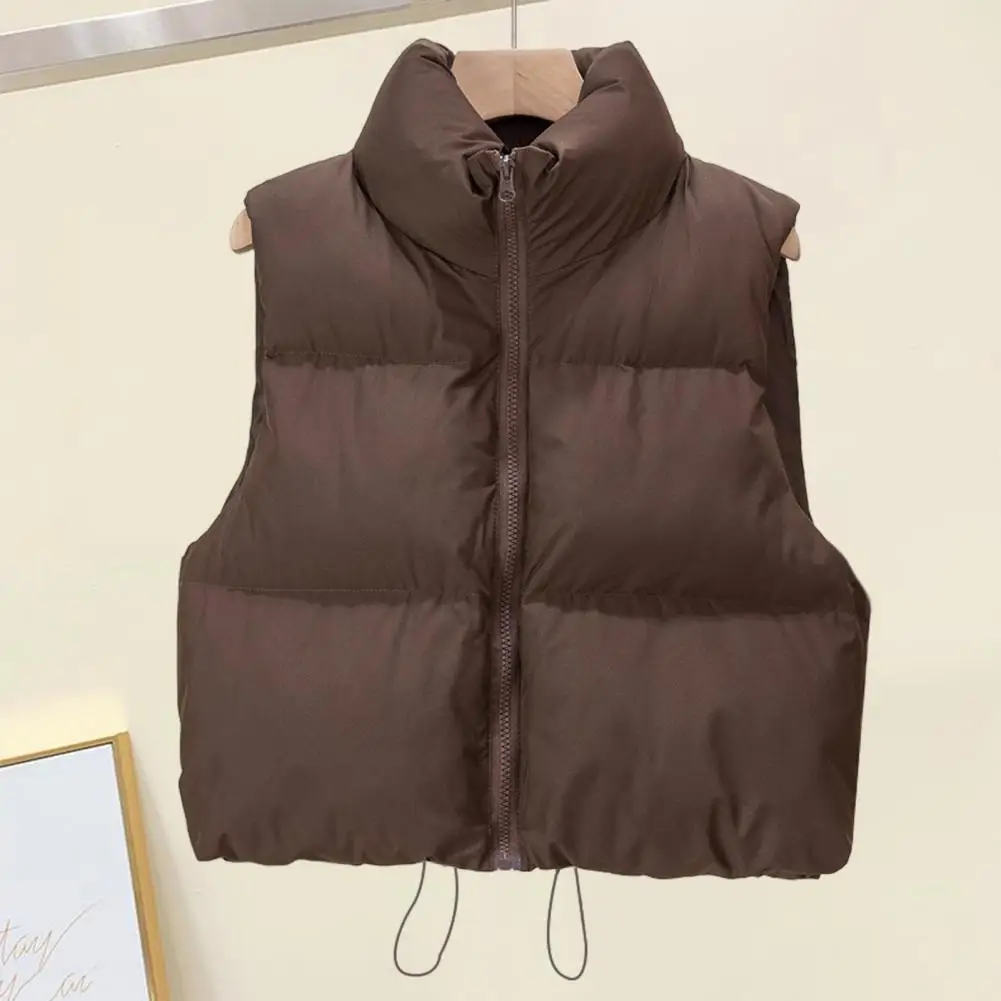 Women Lightweight Vest Jacket Women's Winter Padded Vest with Zipper Closure Stand-up Collar Windproof for Outdoor for Cold