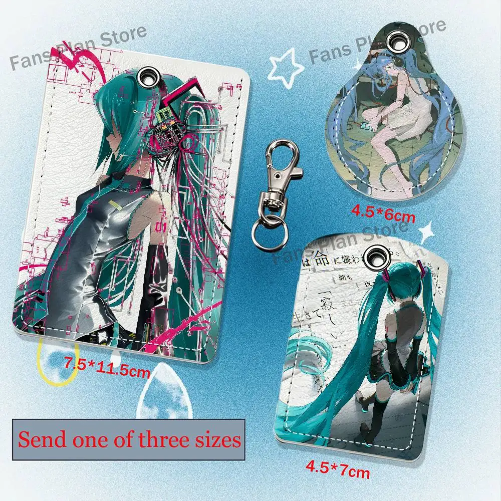 Virtual Singer M-Miku Holder Keychain For Air Tag Bank Business Work Card Holder Student Card Protective Case Bus Card