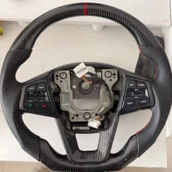 Replacement Real Carbon Fiber Steering Wheel with Leather for Hyundai IX25 CRETA 2014-2017