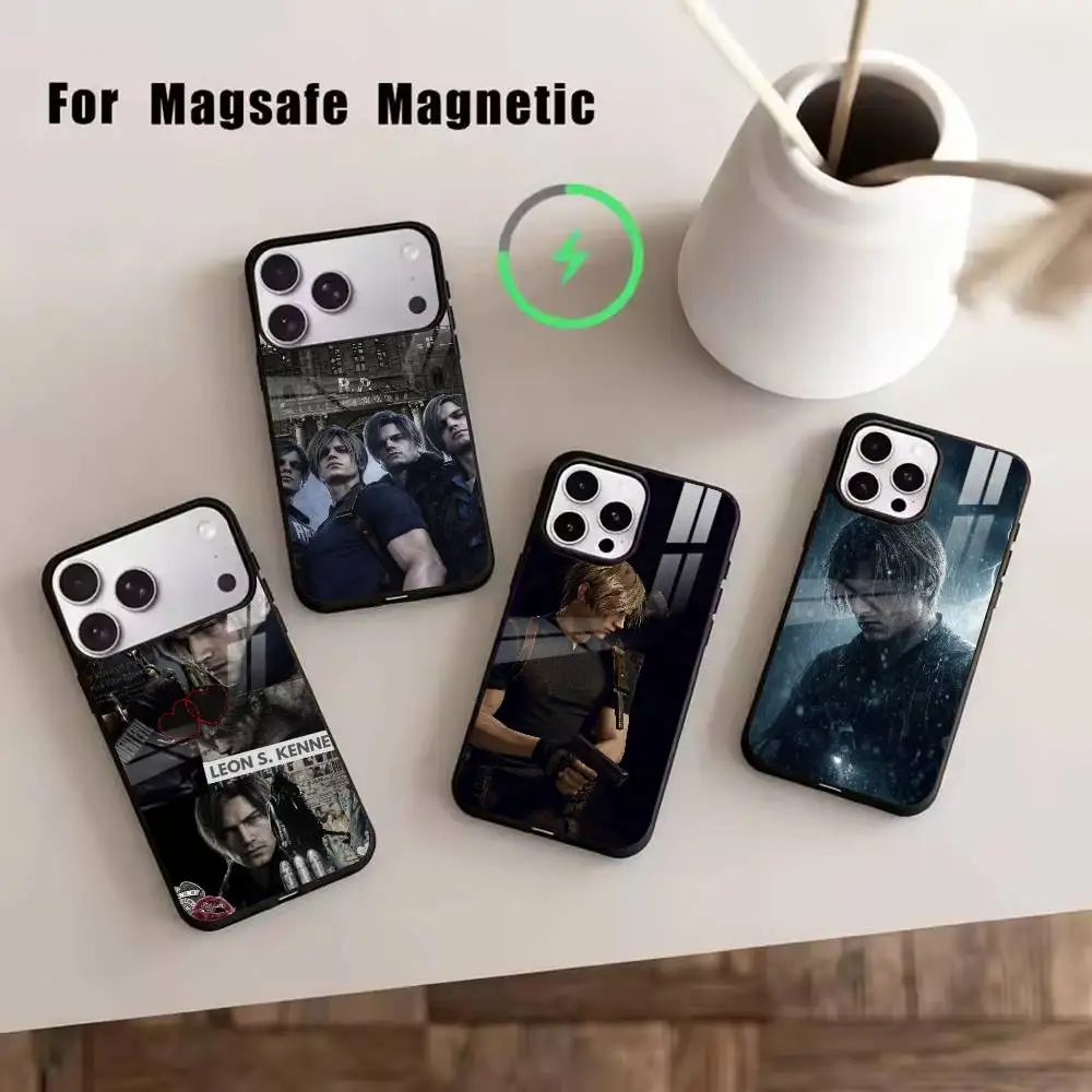 

Leon-S Resident Evil 4 Agent Phone Case For iPhone17,16,15,14,13,12,11 Plus,Pro Magnetic with Magsafe Wireless Charging