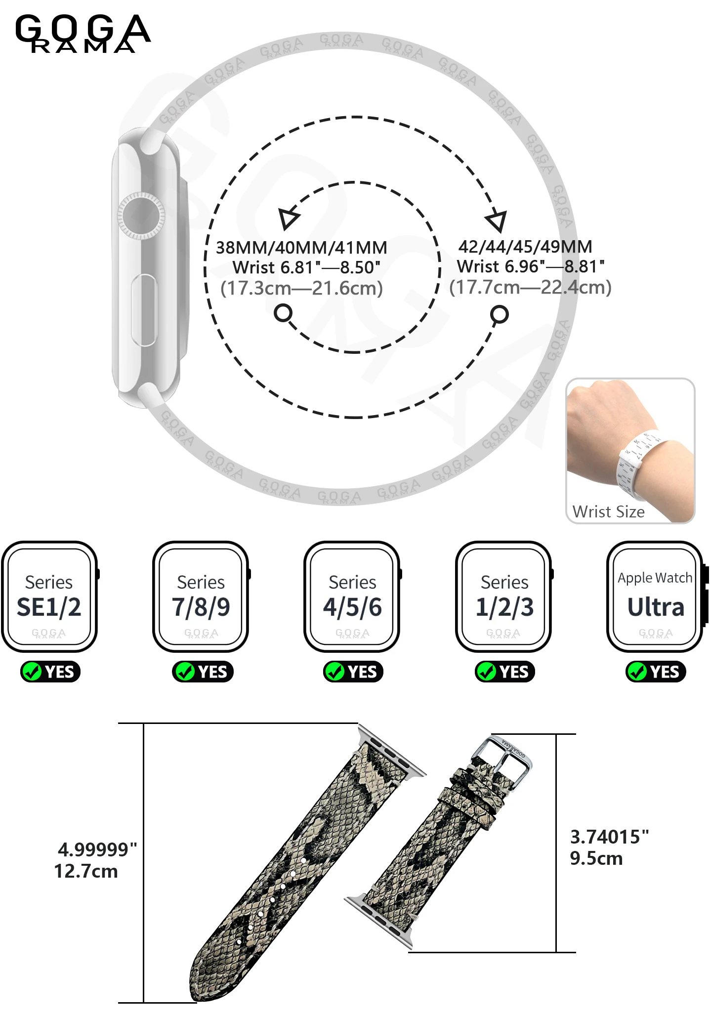 سوار كفة من الجلد لساعة أبل ، أربطة تصميم بنسيج الثعبان ، 49 ، 45 ، 44 ، 42 ، 41 ، 41 ، 40 ، 38 ، Ultra 2 ، سلسلة ألترا 9 ، 8 ، 7