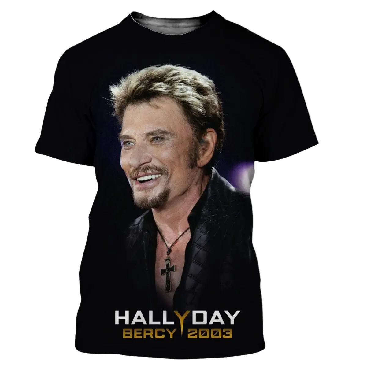 

2024 New 3D Printed Fashion Johnny Hallyday T-shirt Men Women T-shirts Summer Casual Style Tshirt Streetwear Oversized Tee Tops