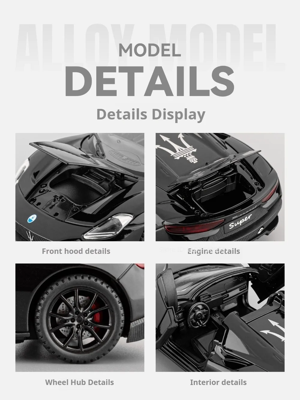 Sportwagen im Maßstab 1:32 Modell MC20 Tomahawk SRT Spielzeug Legierung Druckguss Sound Licht Türen geöffnet zurückziehen Ornament Supercars für Kinder – Detail 10