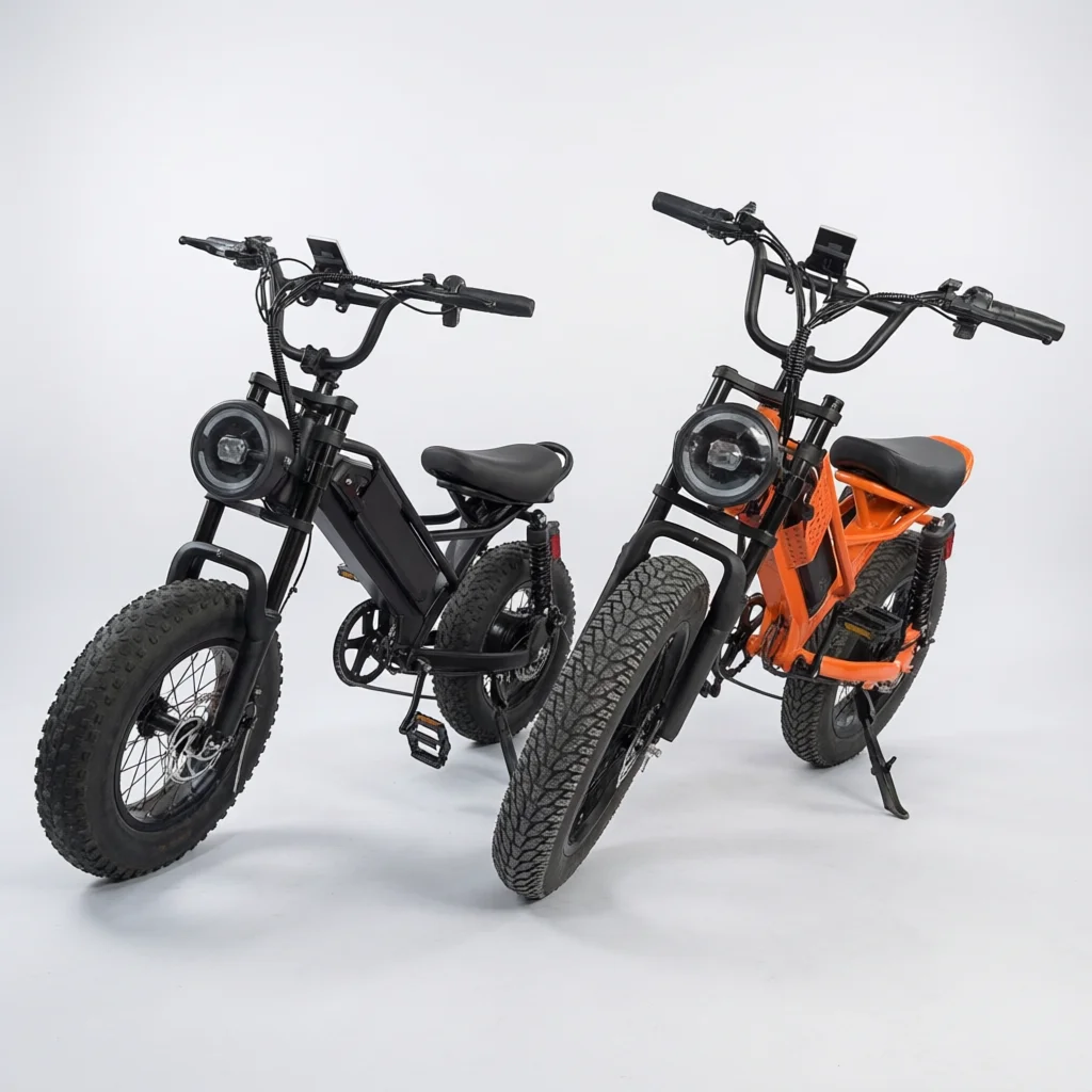 Electric Scooter 20 Inch, 35KM Range, 2 Wheel E-Bike, Orange Black, Portable Adult Mobility Vehicle