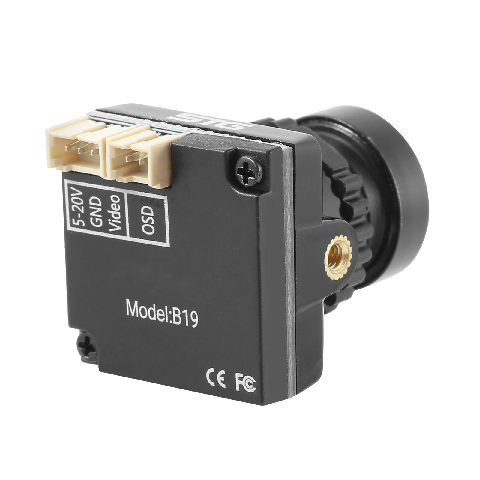 1/3 CMOS B19 1500TVL Mini FPV Camera 5-20V 2.1mm Lens NTSC/PAL with OSD Internal Adjustable for RC Racing Drone Plane Aircraft