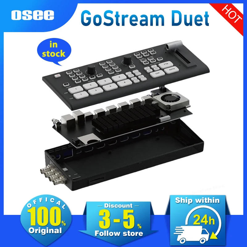 Osee GoStream Duet Multiple Camera SDI and HDMI Live Stream Video Mixer Switcher with SD Record and NDI HX Supported