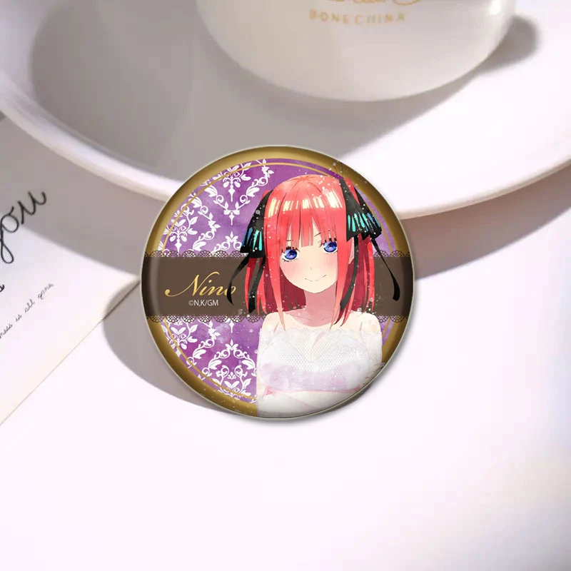 Anime The Quintessential Quintuplets Brooch Pin Cartoon Figure Nakano Yotsuba/Nino Button Pin Cosplay Souvenir Fans Gift Badge