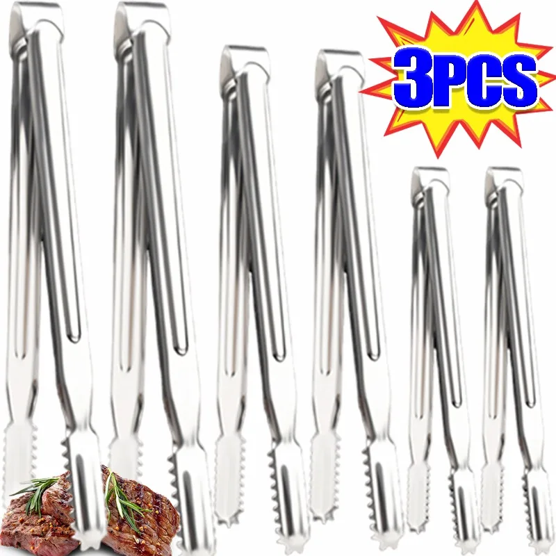 Barbecue Clip Stainless Steel BBQ Tongs Salad Food Clip Salad Bread Clamp Tweezers Multifunction Clips Buffet Kitchen Gadgets