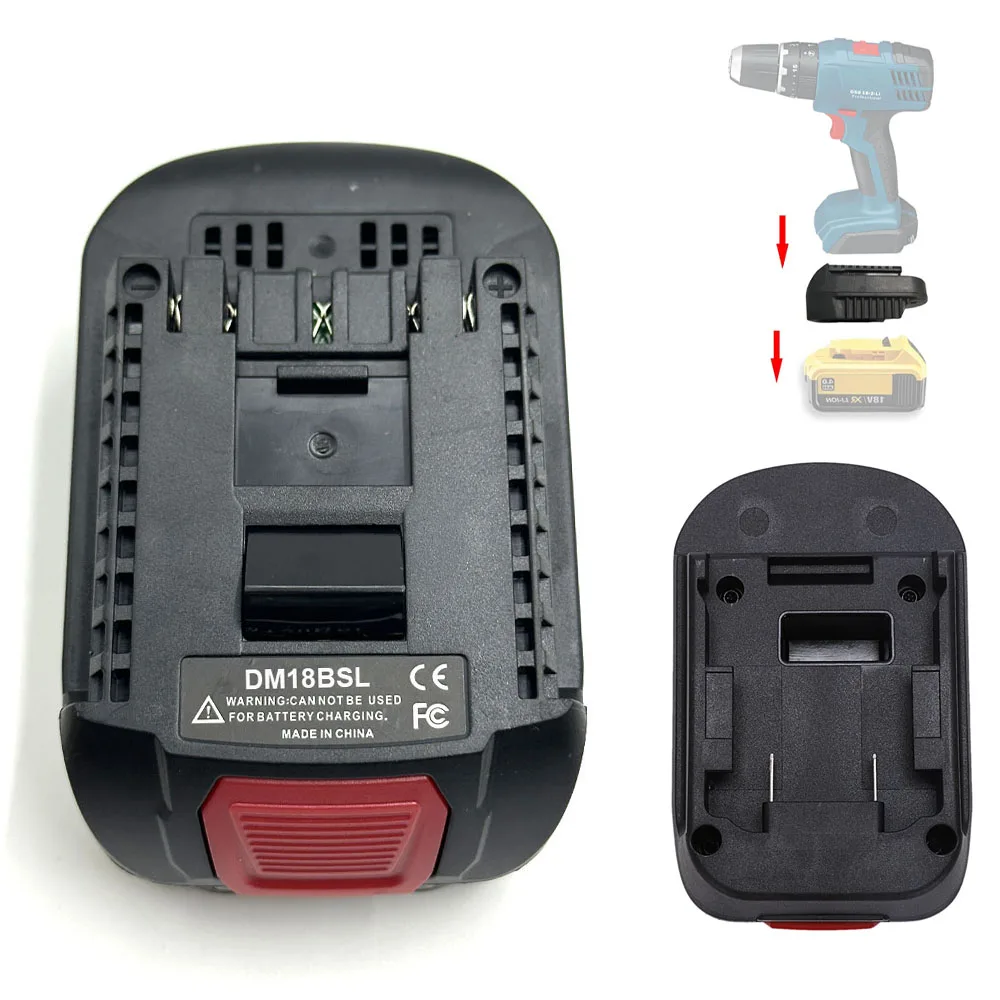 

Upgraded DM18BSL Battery Converter Adapter for Milwakee 18V and for Dewalt 20V Li-Ion Battery Used to for Bosch 18V Tool Battery