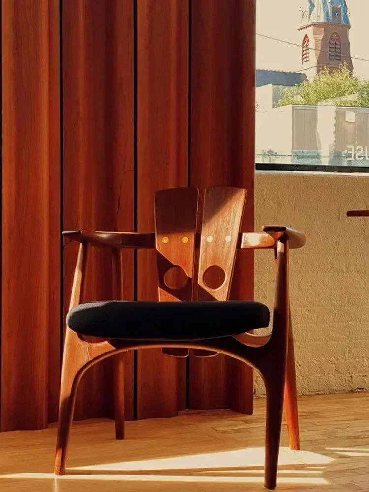 

#*a forNew Chinese Style Solid Wood Dining Chair, Comfortable Backrest Armrest Leisure Chair, Artistic and Creative Home sofa ch