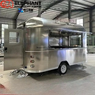 Remolque Móvil para Café, Jugos, Helados, Té de Burbujas, Totalmente Equipado, Camión de Comida para Pizza y BBQ con Equipamiento de Cocina Completo