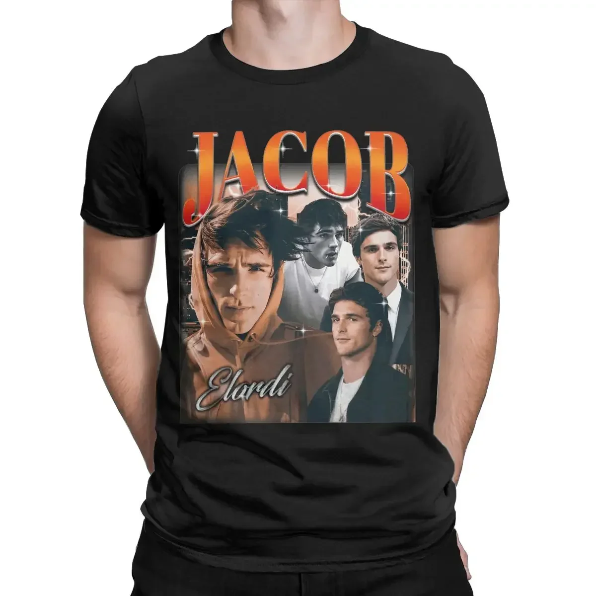 Retro Jacob Elordi erkek T Shirt Vintage Tees kısa kollu ekip boyun T-Shirt % 100% pamuk yeni varış giyim  t shirts for men