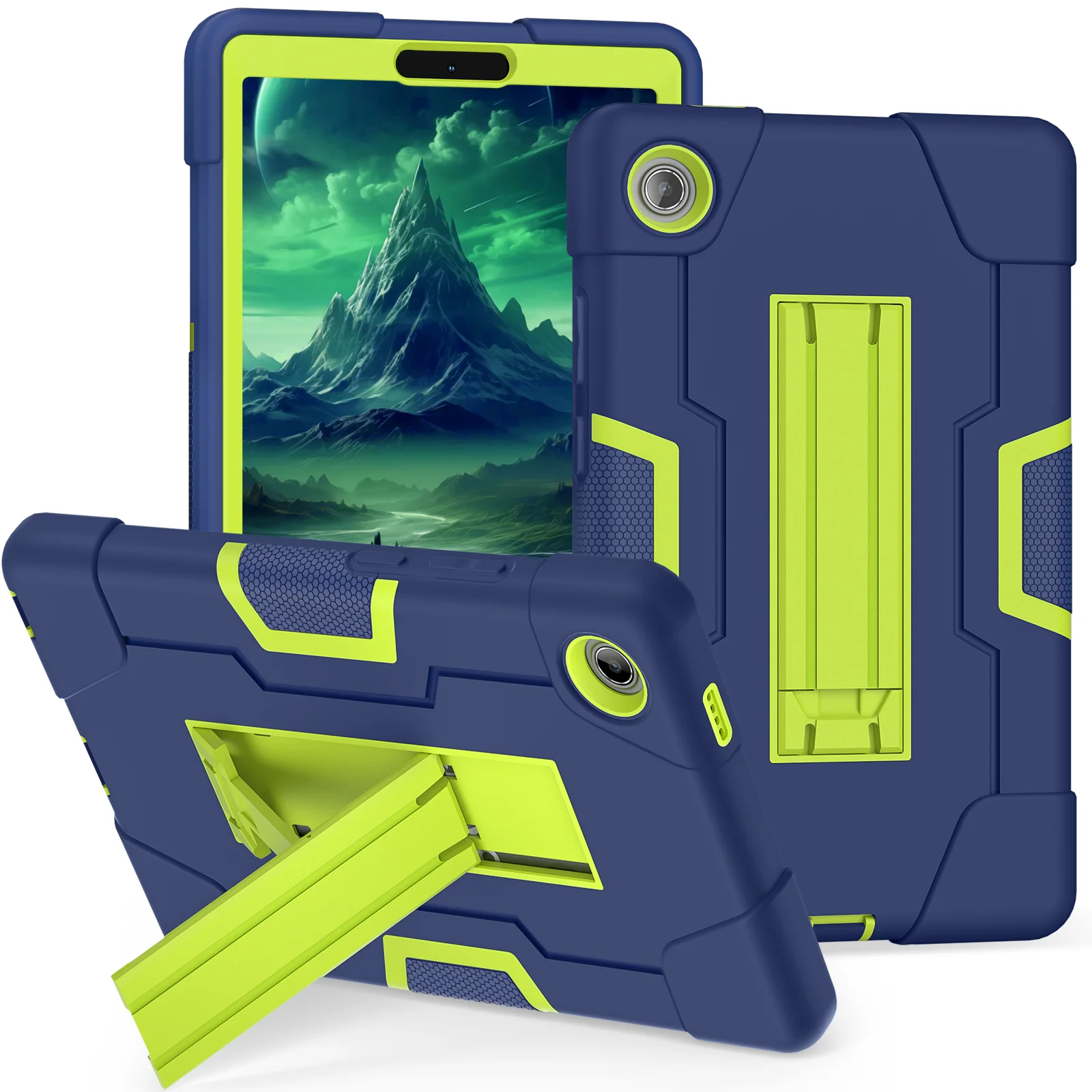 

Rugged Stand Tablet Case For Lenovo Tab One (K9) 2025 8.7 inch Model TB305FU 3-Layer Heavy Duty Cover Shockproof Non-Slip Design