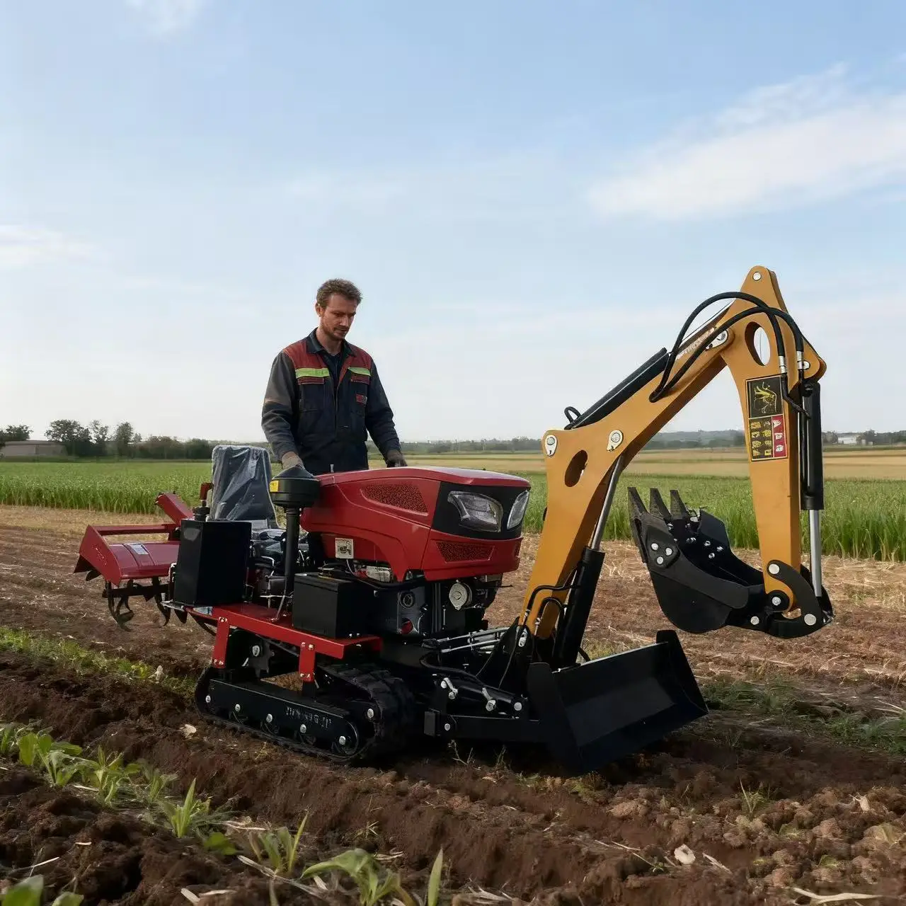 Four-wheel Drive Multifunctional diesel Rotary Tiller Household Micro-tillage Trencher Multifunctional Crawler Rotary Tiller view 4